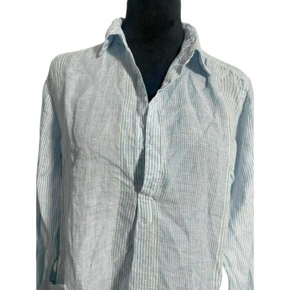 CP Shades Size XS Jasmine Tunic Linen Lagenlook Boho Pockets Stripe - Picture 3 of 10